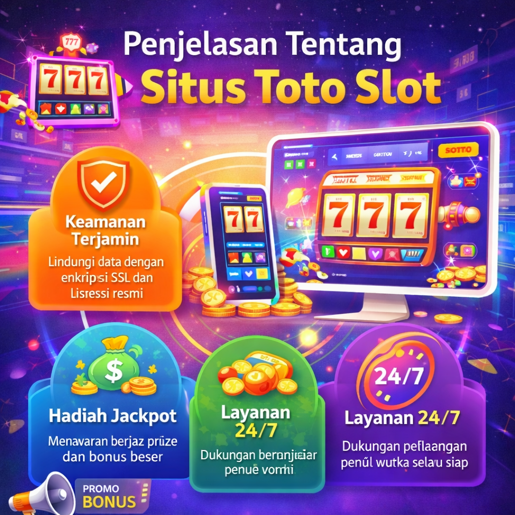 Penjelasan situs toto slot: cara kerja, jenis game, RTP & risiko, keamanan akun, metode bayar, dan tips memilih platform tepercaya agar akses lebih aman.